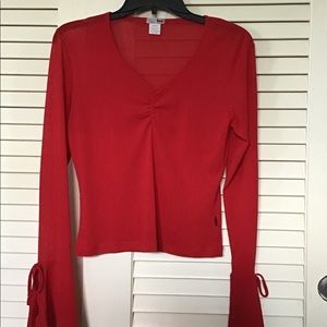 Lei Bell Sleeves Top Blouse Gorgeous Red